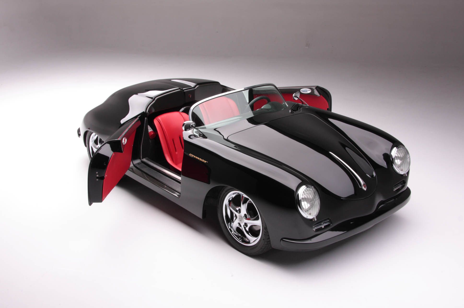 Porsche Speedster replica with red interior